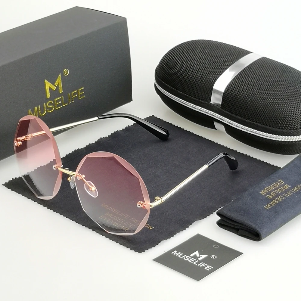Солнцезащитные очки MUSELIFE без оправы для мужчин и женщин винтажные модные
