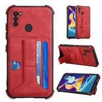 for samsung galaxy a11 luxury leather back phone case card slots foldable holder shockproof full protective cover for galaxy m11