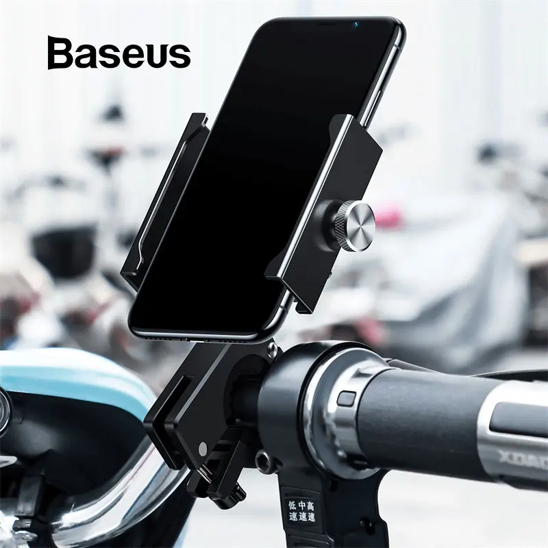 Baseus держатель для телефона на велосипед для iPhone Xs Max Xr механический фиксатор кронштейн для мотоцикла регулируемая поддержка gps подставка для телефона на велосипед