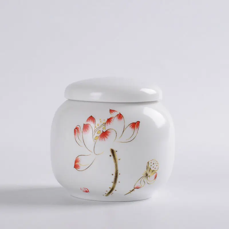 

Ceramic Pu'er Tea Caddy Portable Travel Small Size Sealed Canister Mini Pills Box Storage Jar Porcelain Teaware