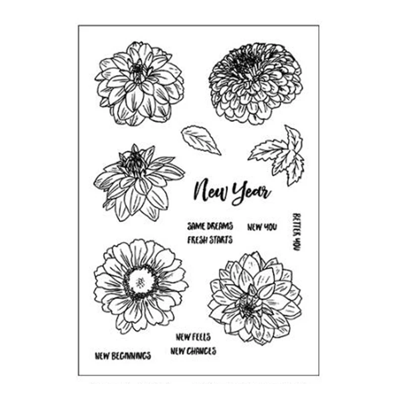 Почти год цветок прозрачные марки сделай сам поздравительные открытки штампы