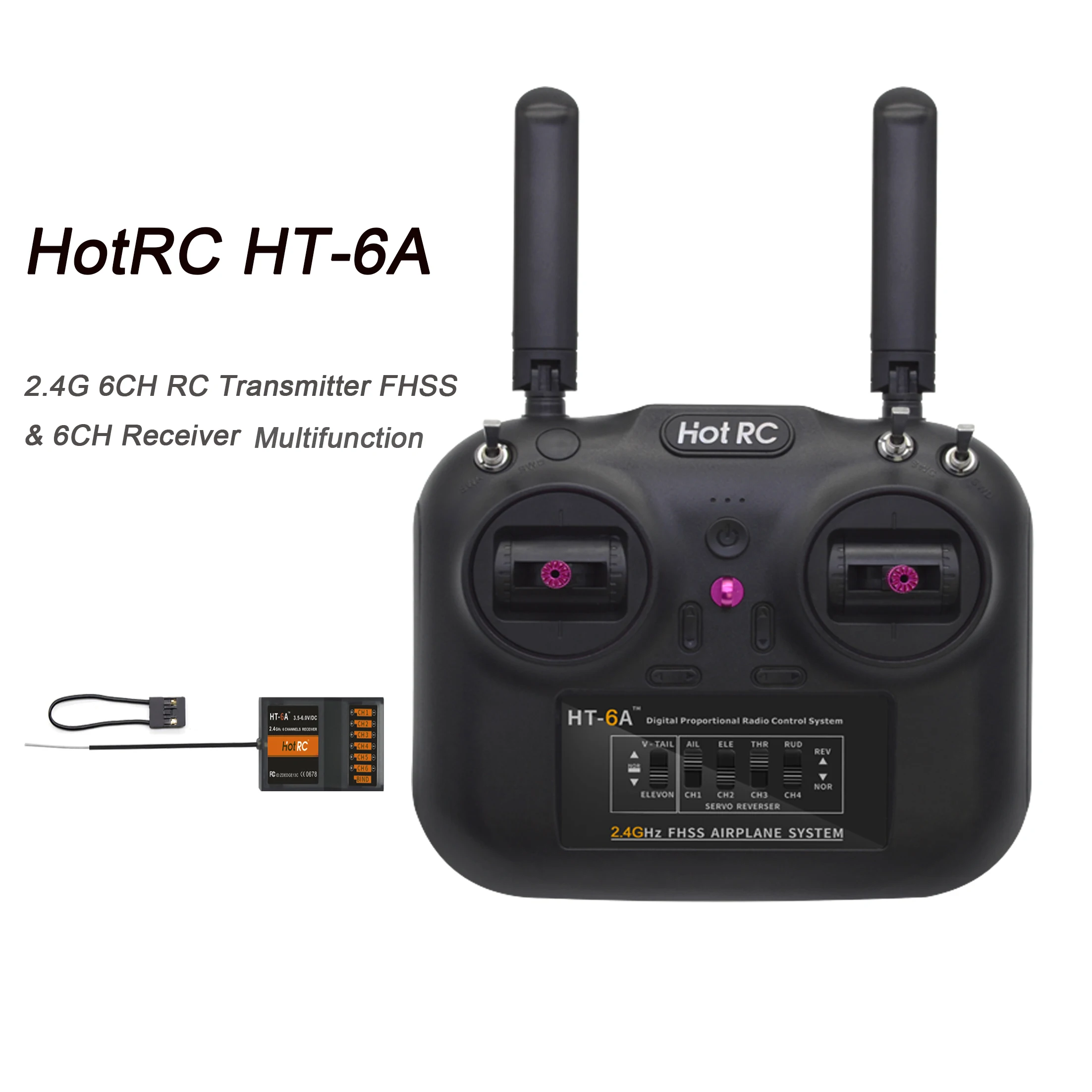 Передатчик HOTRC Радиоуправляемый 2 4G 6 каналов приемник FHSS и с коробкой для FPV Drone RC