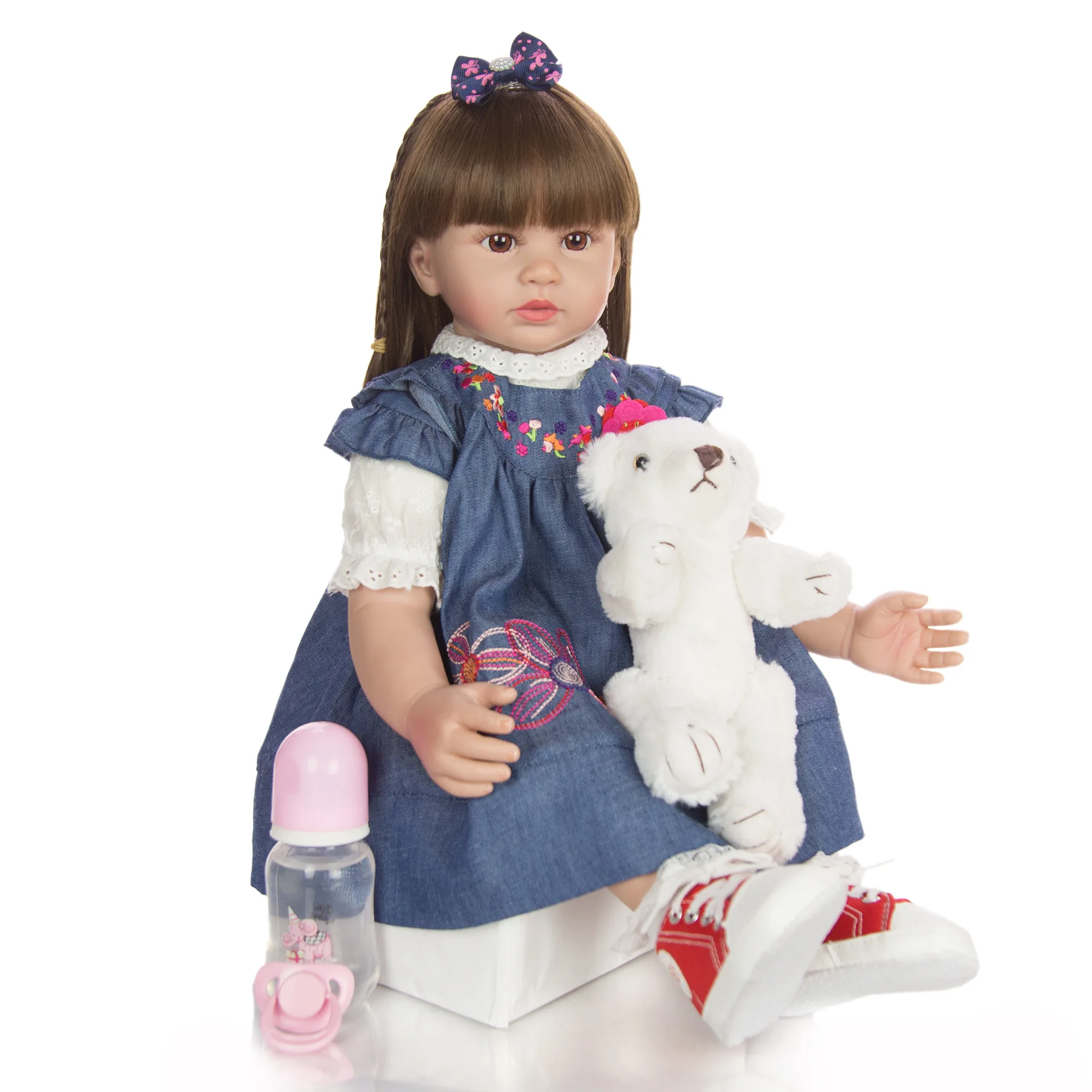 

Девочка ребенок reborn Малыш кукла 24 "60 см силиконовые виниловые конечности bebe reborn bonecas одеваются куклы-принцессы игрушки подарок