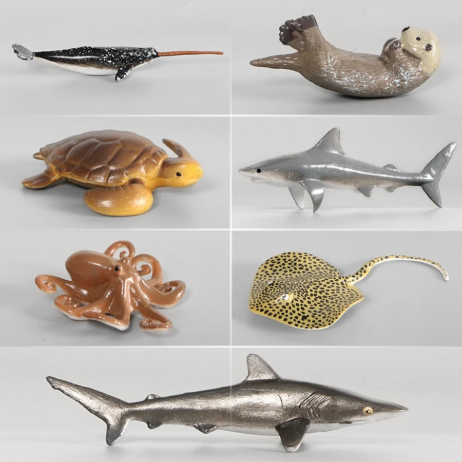 Мини экшн и игрушки фигурка морской воды животные морская жизнь пингвин Акула