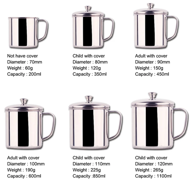 

Coffee Tea Beer Drinks Stainless Steel Cup Hiking Mug Tumbler With Handle