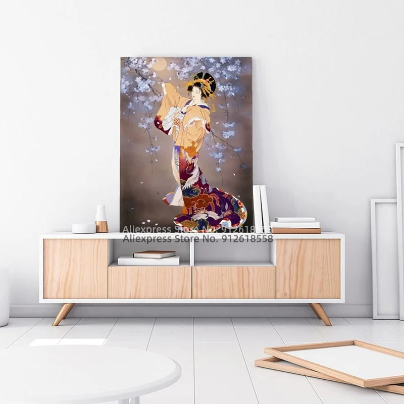 Фото Постер гейши холст настенное искусство японская гейша Красочное платье домашний