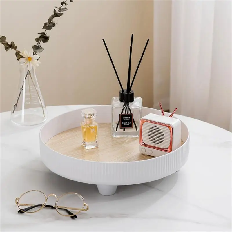 

Nordic Simple Round Storage Tray Living Room Bedroom Jewelry Tea Pot Display Plate Desktop Sundries Makeup Organizer Home Decor