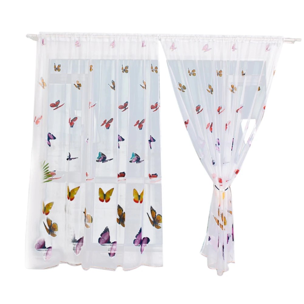 100x200 см занавески из тюля для окна прозрачные газовые Занавески спальни
