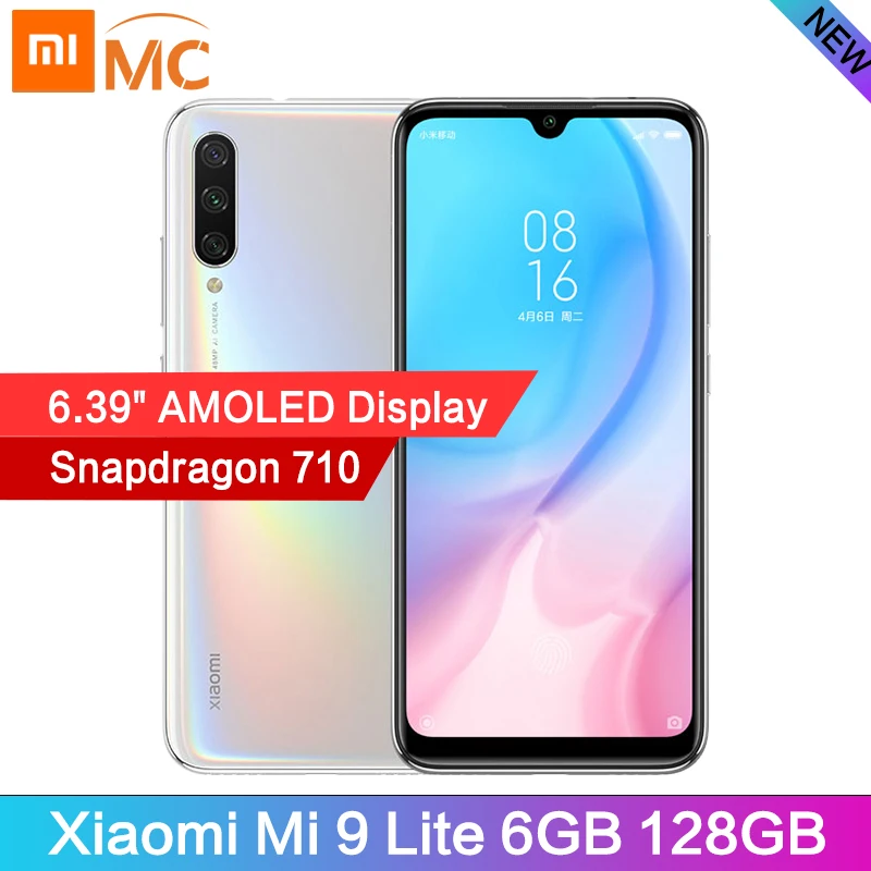 Глобальная версия Xiaomi Mi 9 Lite 6,3" AMOLED 6 ГБ 128 Гб мобильный телефон Snapdragon 710 Восьмиядерный экран отпечаток пальца камера 48 МП