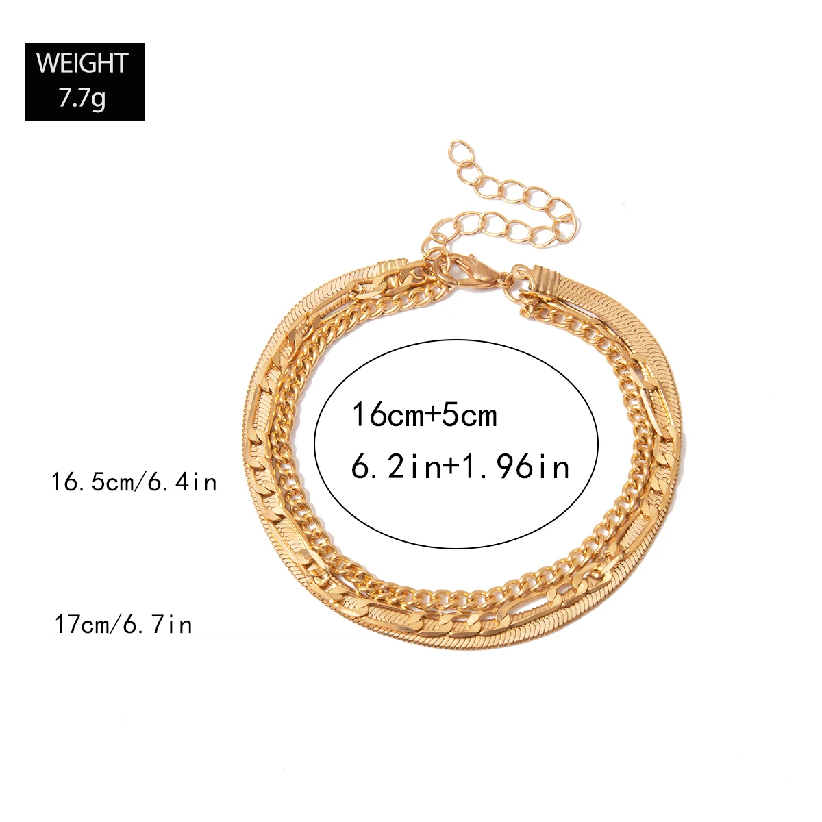 

PuRui Multilayer Link Chain Bracelet Women Simple Charm Bracelet Gold Color Bracelets Bangles Boho Jewelry Female Hand Accessory