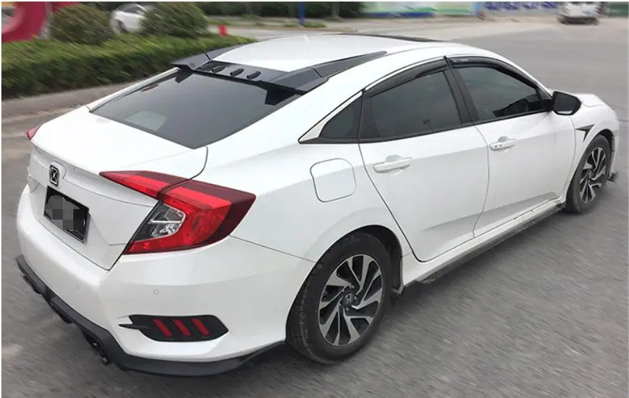 Для Civic спойлер на крыше 2016-2018 Honda 4dCK крышу ABS пластик Материал заднее крыло