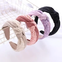 2021 new fashion two color stitching knotted headdress beautiful girl hair accessories