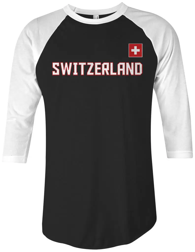 Threadrock швейцарская сборная унисекс реглан футболка Швейцарский флаг| |
