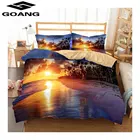 Комплект постельного белья GOANG с 3D-принтом, с изображением заката на пляже, пододеяльник, наволочка, домашний текстиль, роскошное постельное белье