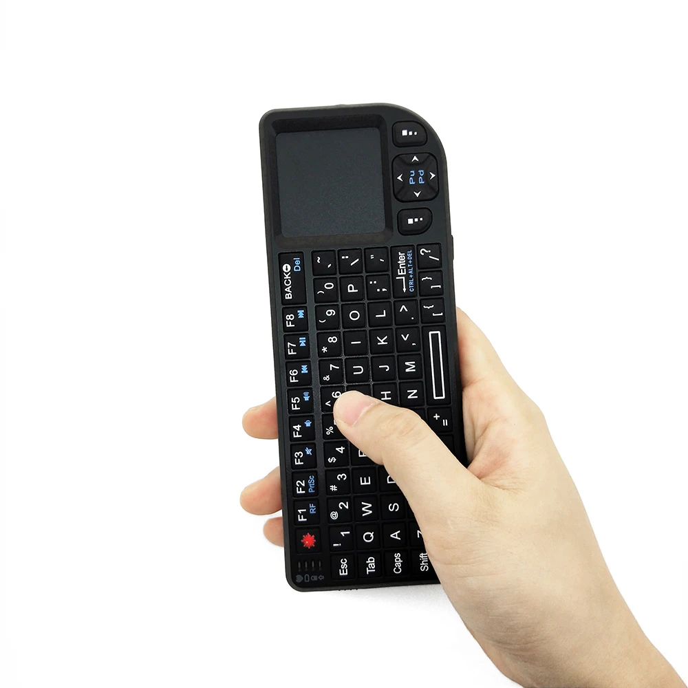 English layout A8 Multifunctional Fly Mouse 2.4 GHz Mini Wireless Keyboard USB Receiver ABS White Backlight With Touchpad | Электроника