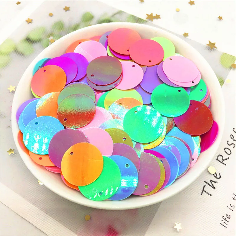 Блестки 20 мм плоские круглые края отверстия свободные блестки ПВХ пайетками для