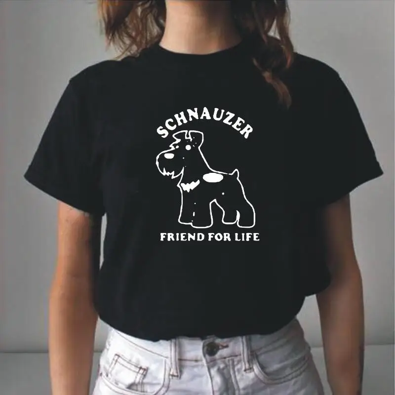 

Summer Short Sleeve Tee Shirt Femme Schnauzer Dog Lover Pet Funny T Shirt Women Tops Fashion Casual Harajuku Camisas De Mujer