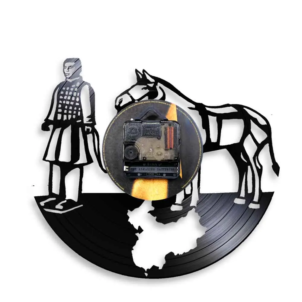 Настенные часы Xian винтажные с рисунком воинов из мультфильма правитель | Дом и