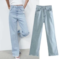 jennydave women wide leg jeans ins fashion blogger high street hole jeans woman high waist jeans ripped jeans for for women