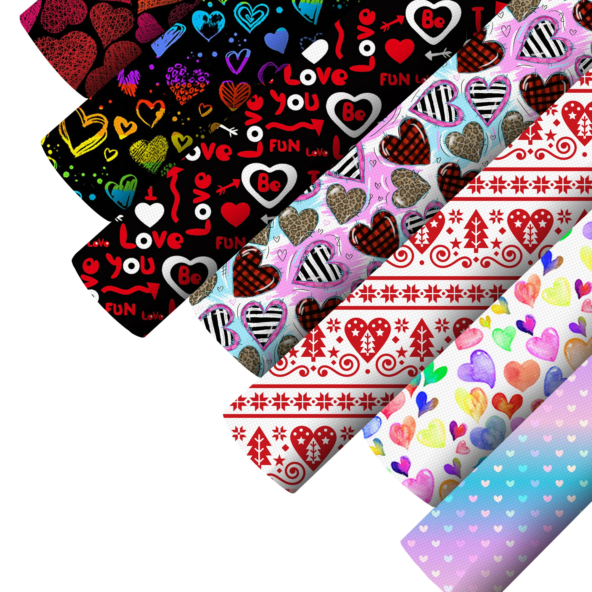 Гладкие листы из искусственной кожи с принтом в виде сердца на День святого