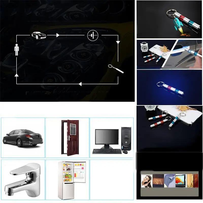 2019 анти статические кольцо для ключей в 2 раза разряда высокой Напряжение брелок