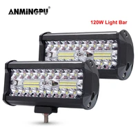 anmingpu 4 7 60w 120w led light bar for truck car tractor suv 4x4 boat atv combo led bar work light offroad driving fog lamp
