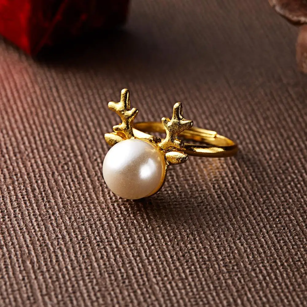 Новое модное эмалированное рождественское кольцо с кристаллами женское изящное