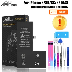Аккумулятор PINZHENG для iPhone X, XR, XS Max, XR, XS Max, с инструментами