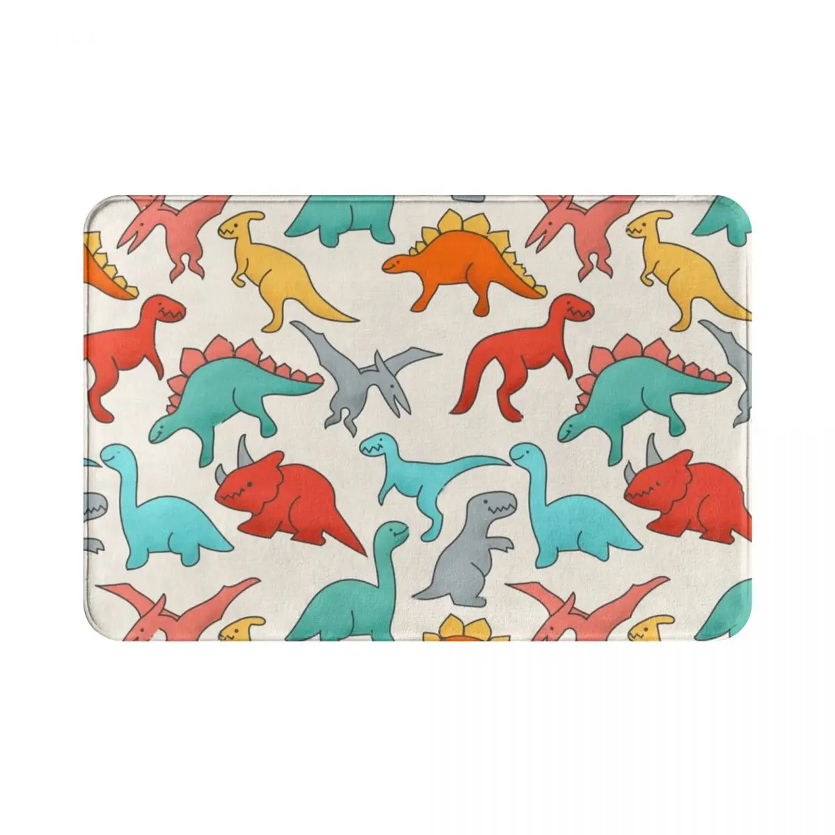 Полиэстеровый коврик с рисунком динозавра для ног нескользящий пылезащитный