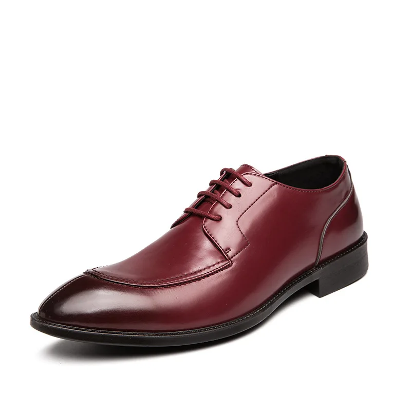 

Туфли-оксфорды мужские из мягкой кожи, модные броги в британском стиле, деловые повседневные, для свадьбы, вечеринки, заостренные, на плоско...