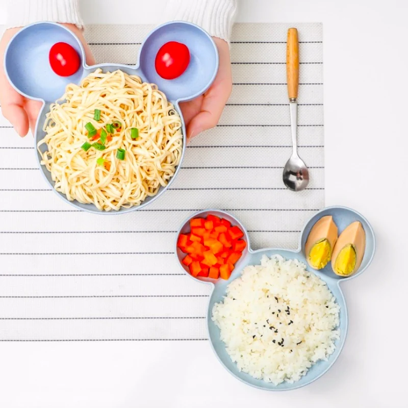 Мультяшная чаша из пшеничной соломы Детская столовая посуда в комплекте