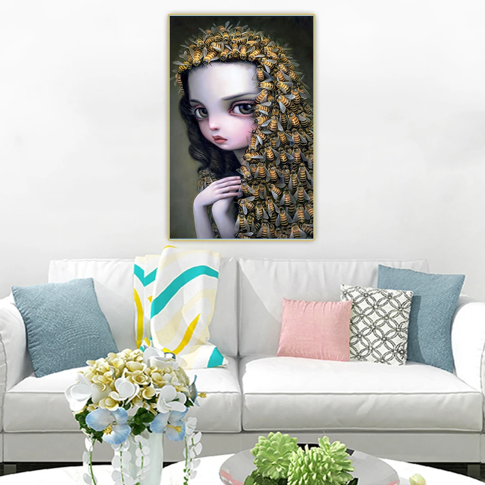 Картина маслом на холсте королева пчела 2016 дюйма | Живопись и каллиграфия