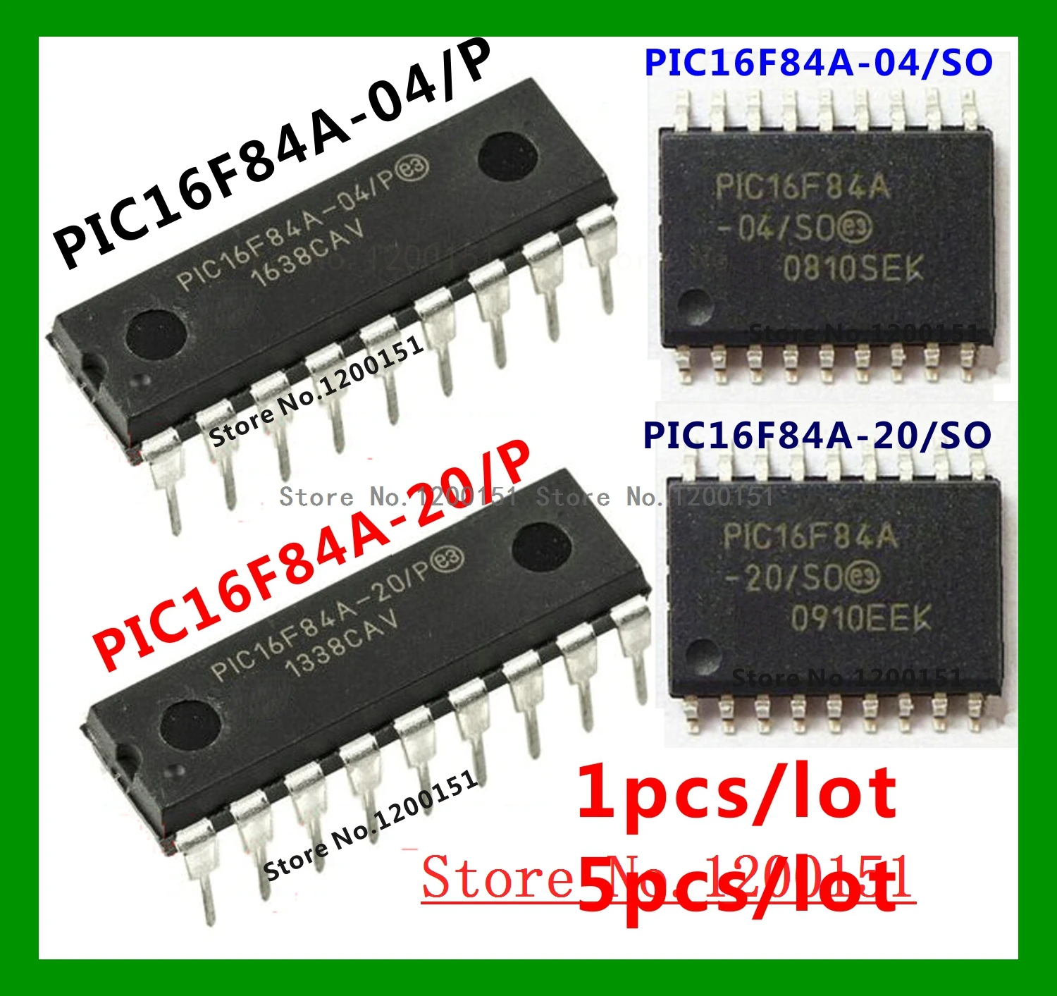 

PIC16F84A PIC16F84A-04/P PIC16F84A-20/P DIP 18 PIC16F84A-04/SO PIC16F84A-20/SO SOP18