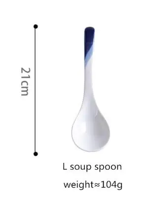 L Spoon Теарелка керамическая подставка для кухни набор посуды посуда рисовый салат лапша миска для супа кухня - Цвет: L Spoon
