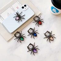 luxury biling diamond metal spider universal mobile phone finger ring holder for iphone sumsang huawei xiaomi 360 rotate stand