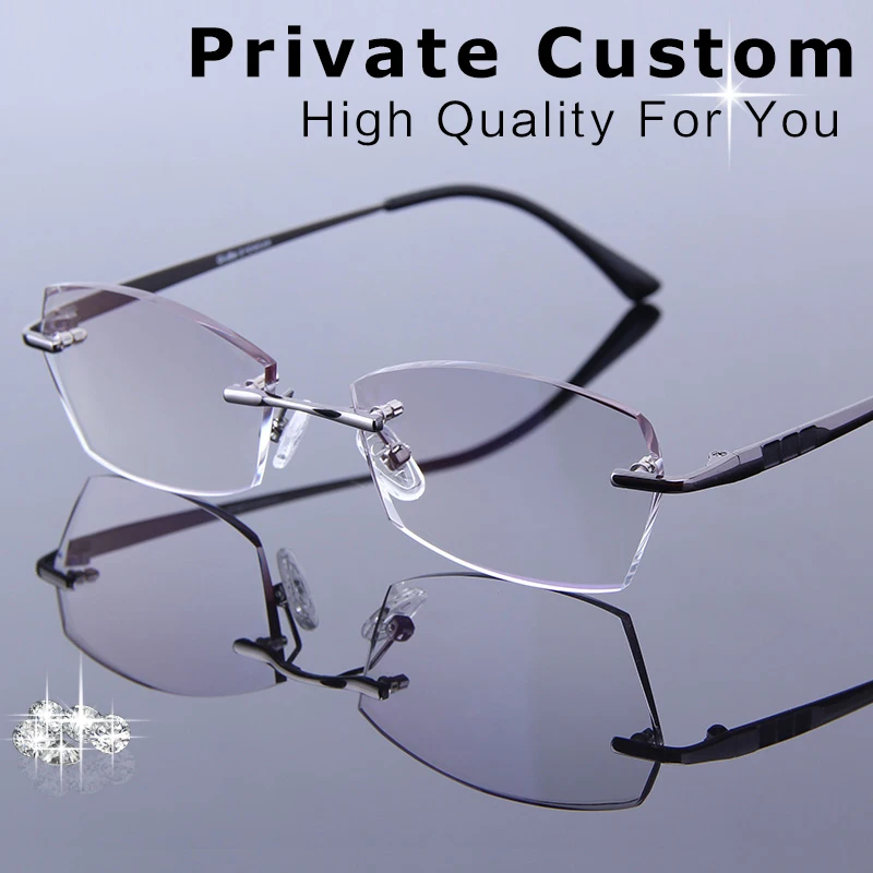 Роскошные очки для чтения мужские без оправы по рецепту близорукости с