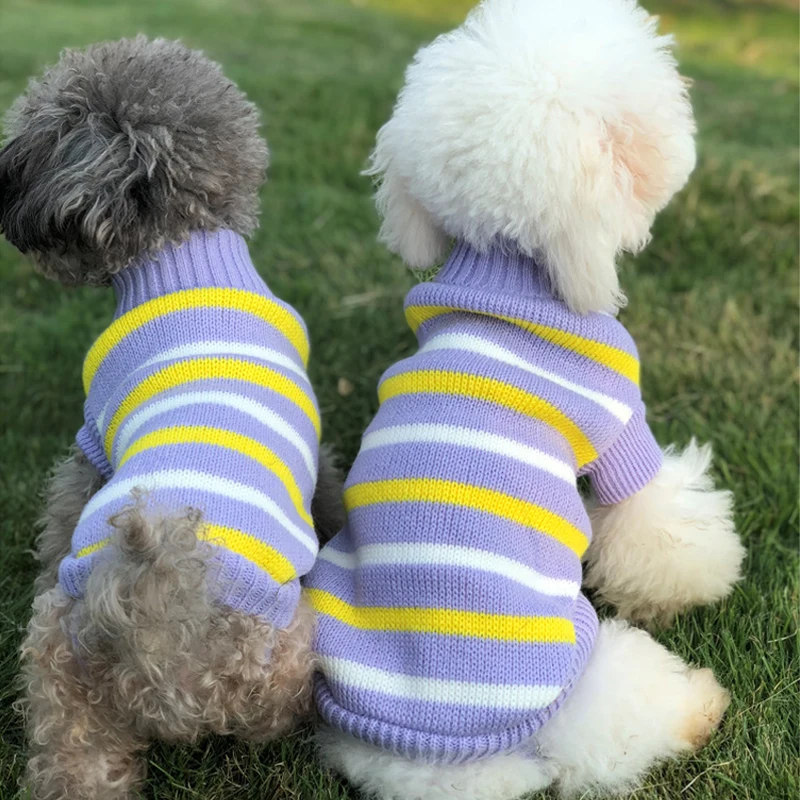 Теплая одежда для собак малого и среднего размера вязаный свитер кошек домашних