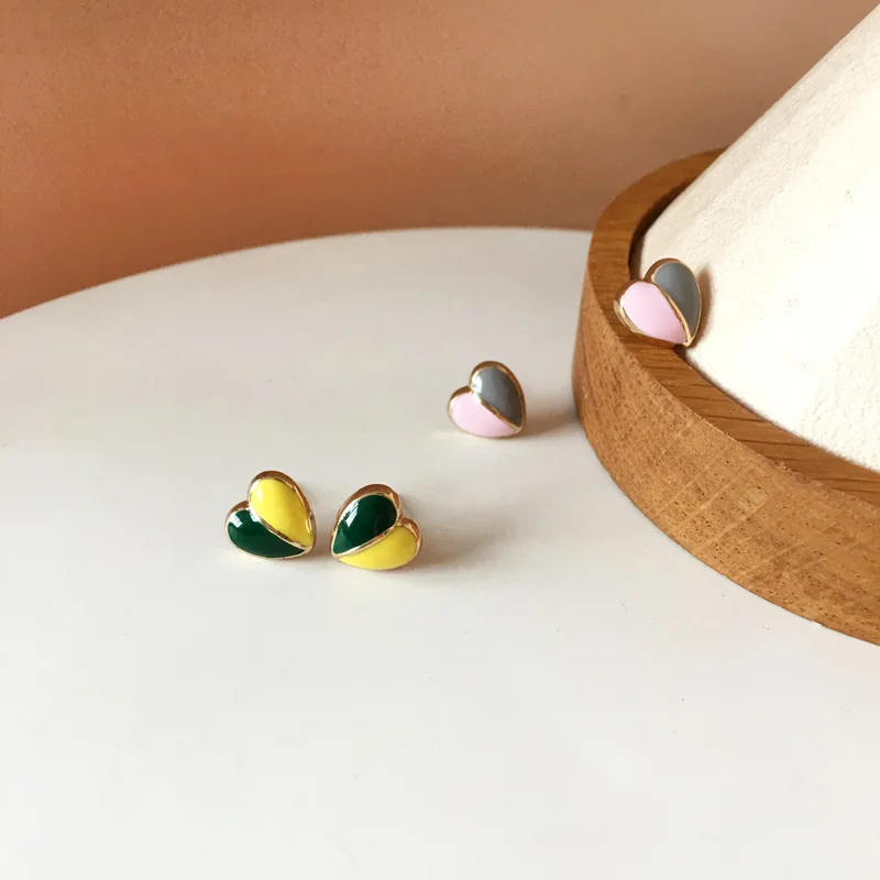 

Love Beautiful Temperament Multi Studs Earrings Girls Hearts Cute Earrings Wholesale