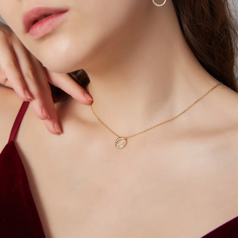SA SILVERAGE Freshwater Pearl Necklaces Silver Zircon Necklace Female Desert Moonlit S925 Sterling Women's Chain | Украшения и