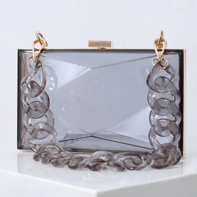 Прозрачные Акриловые сумочки в форме алмазов для женщин, новинка 2020, летняя прозрачная цветная маленькая квадратная сумка через плечо, пляж... от AliExpress WW