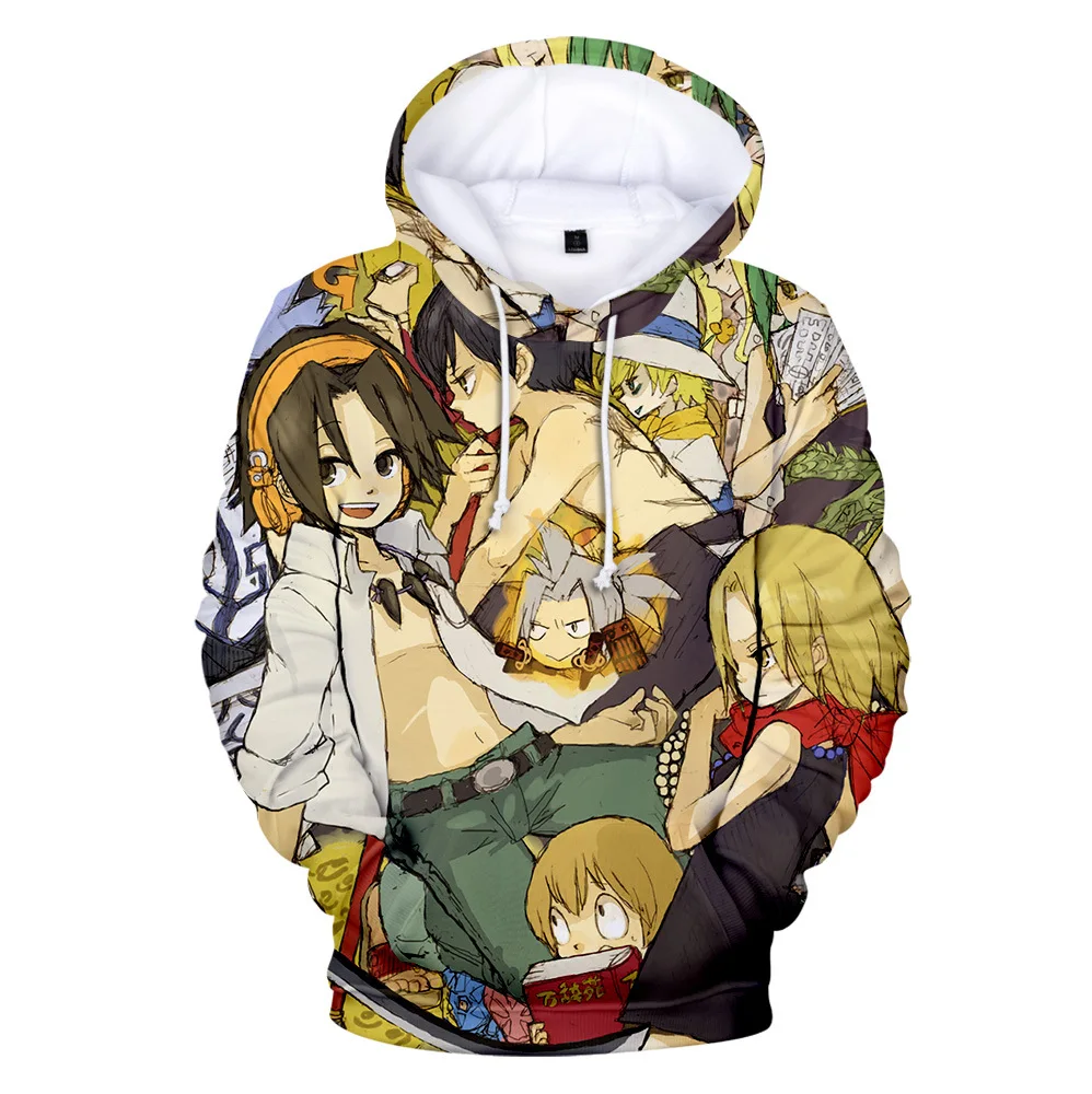 

New Models In 2021 SHAMAN KING Japanese Anime Cosplay Printing Casual Hooded Loose Sweater Role Suit Same 3D Round Neck Hoodie