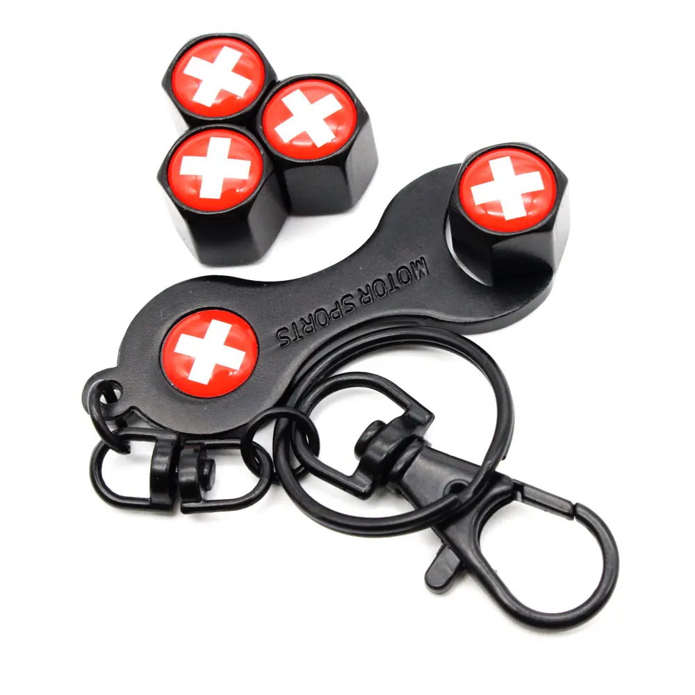 5 шт./компл. герб против кражи в швейцарском стиле с флагом колпачки воздушных