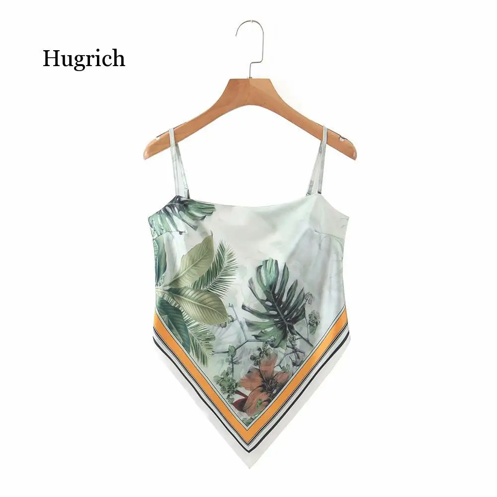 

2021 New Fashion Brand Women Print Sexy Chic Camis Tank Ladies Summer Backless Bowknot Sling Tops