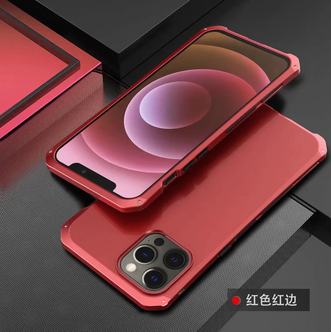 

Luxury Armor Metal Aluminum+pc Heavy Duty Phone Protect Funda Coque Cover For Iphone 13 12 11 Pro Xs Max X Xr Mini Case 3 In 1