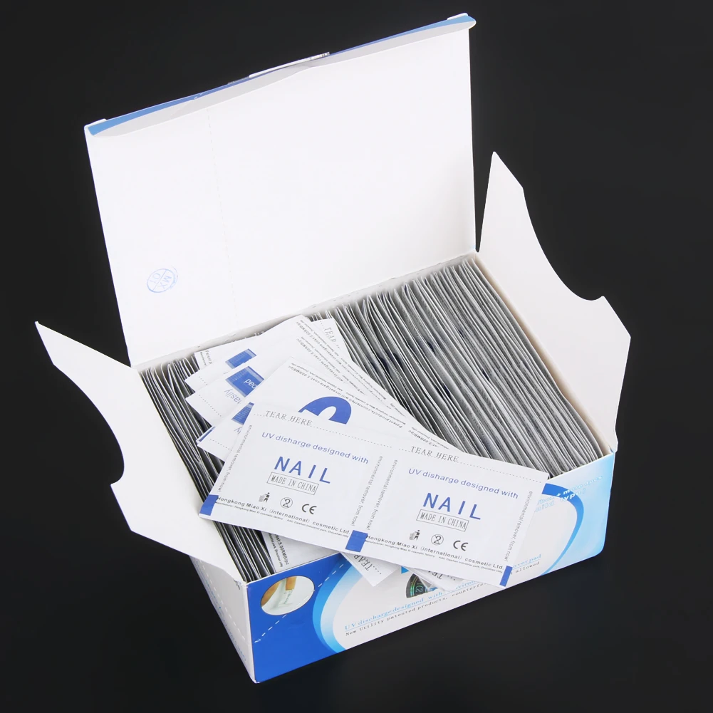 200 ПК фольгированные УФ гель для ногтей удаления обертывания коврик нейл арта