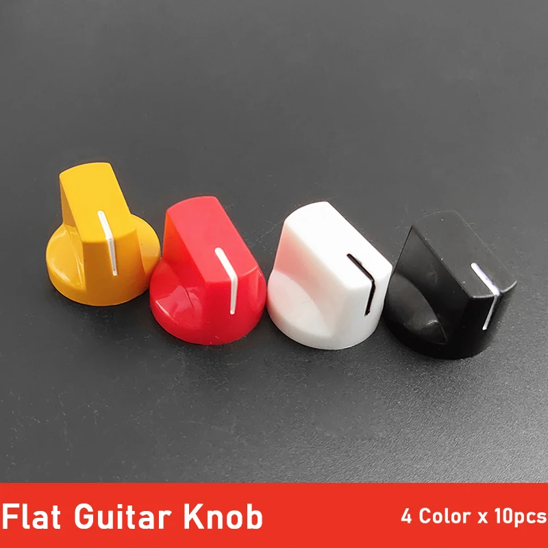 10 stücke multi farbe flache kopf gitarre pedal knob elektrische gitarre topf potentiometer knöpfe gitarre zubehör free global shipping