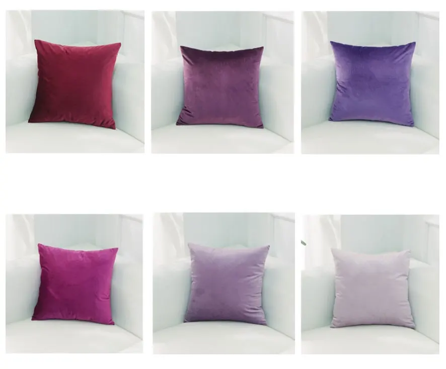 Nordic Style Velvet Pillowcase Simple Solid Throw Cushion Covers Square Pillow Cover for Bedroom Sofa Living Room Decoration