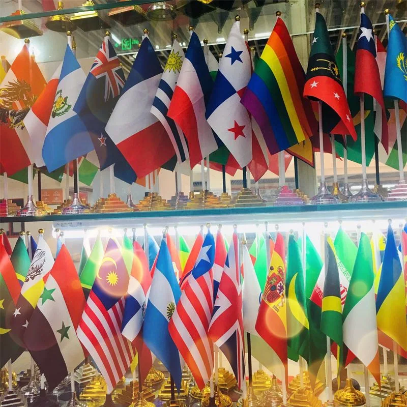 

ZXZ 100PCS 14*21Cm plastic Stick Kurdish hand flag Banner kurdistan Hand waving Flag National Flag