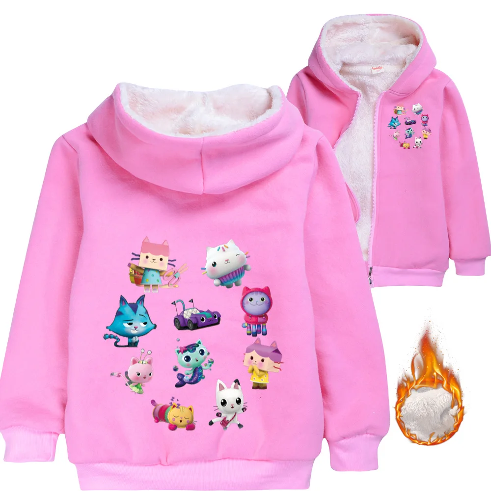 Зимняя детская куртка из флиса с капюшоном для мальчиков Winter Gabbys Dollhouse.