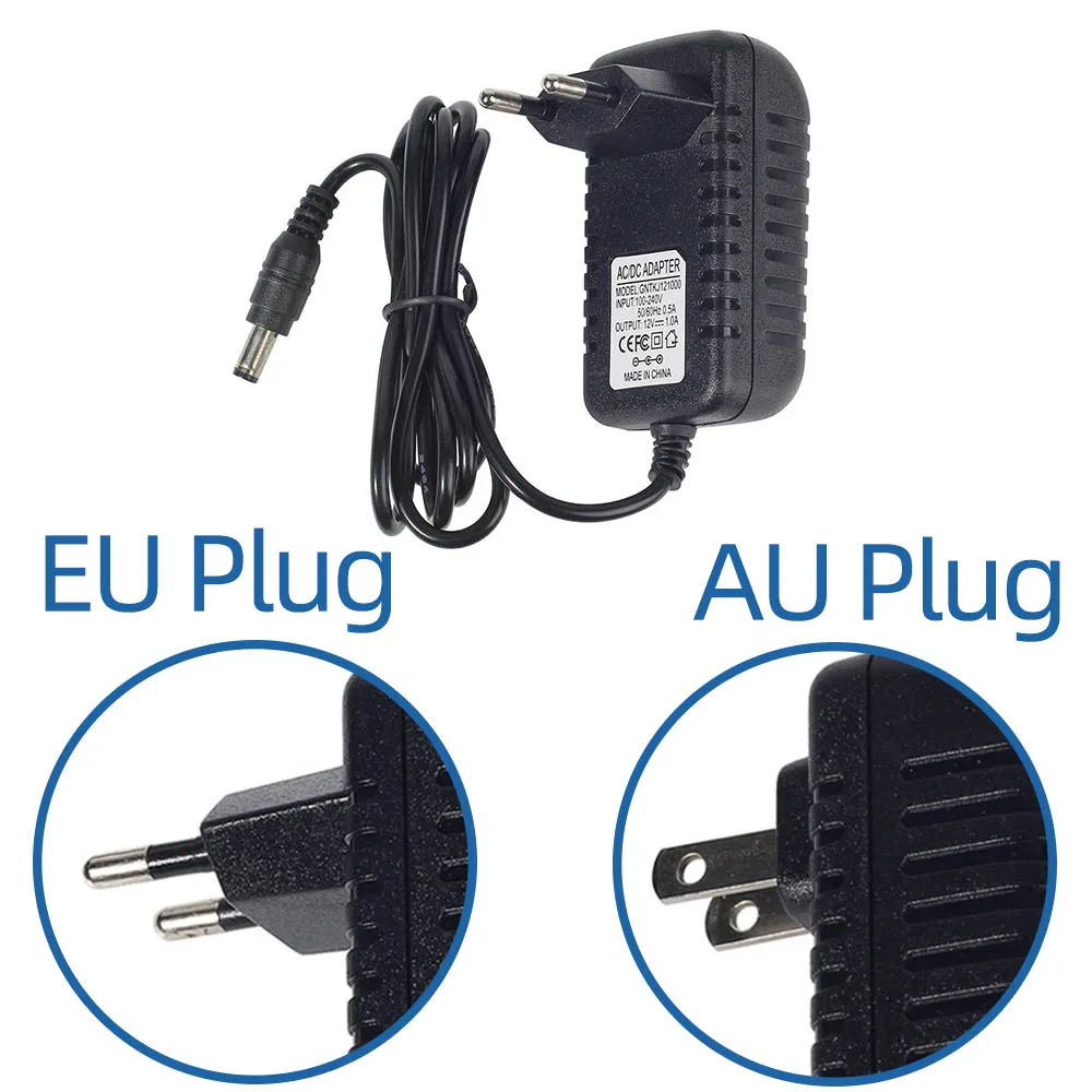 12V 1A Power adapter 5 м Светодиодная лента 12 В Водонепроницаемая RGB Светодиодная лента светильник 2835SMD гибкая светодиодная лента лампа для ТВ фоновый светильник ing украшение дома - Испускаемый цвет: 12V 1A Power adapter